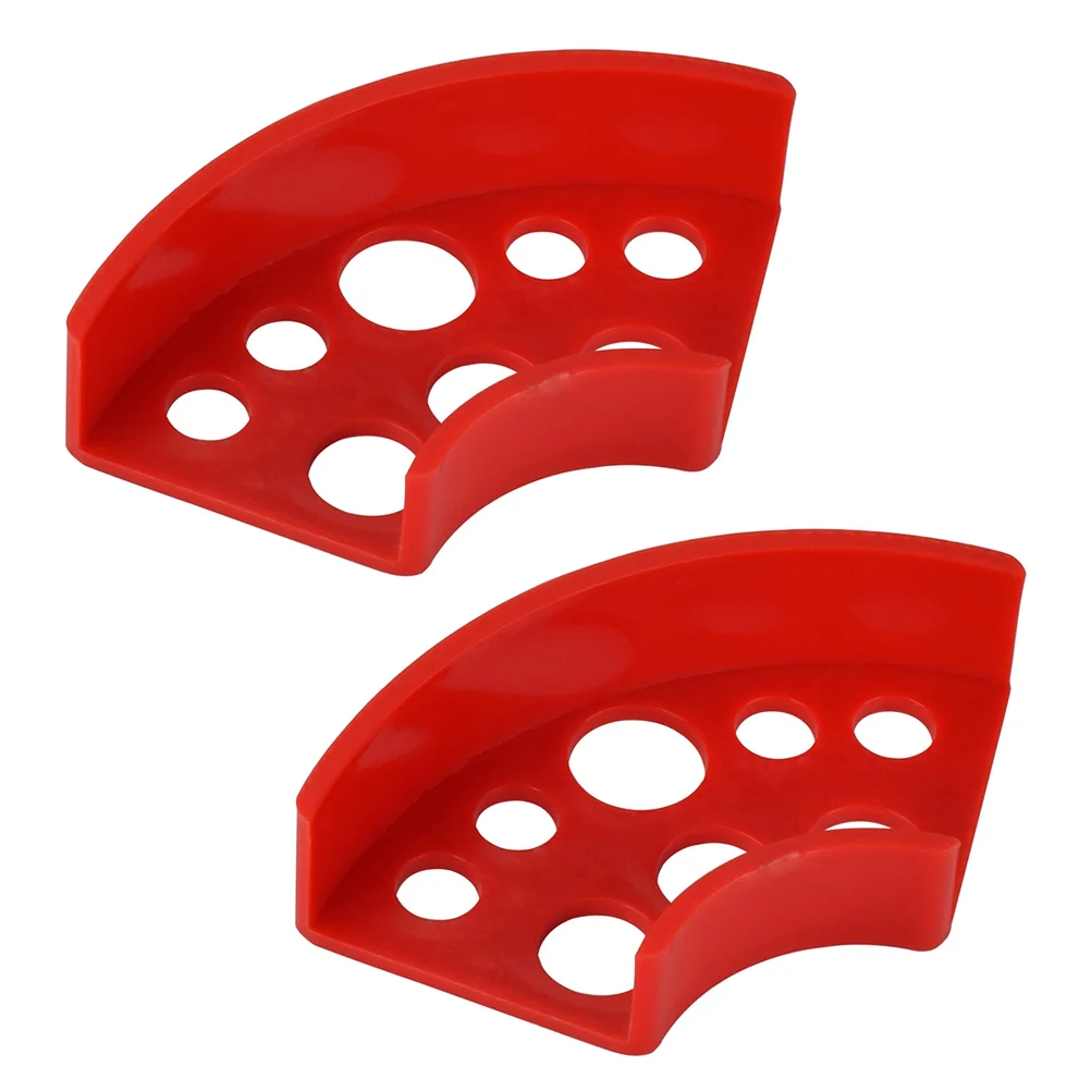 

2 Pcs Tattoo Color Rack Cup Holder Tattoos Ink Display Stand Red Plastic Pigment Displaying Brackets