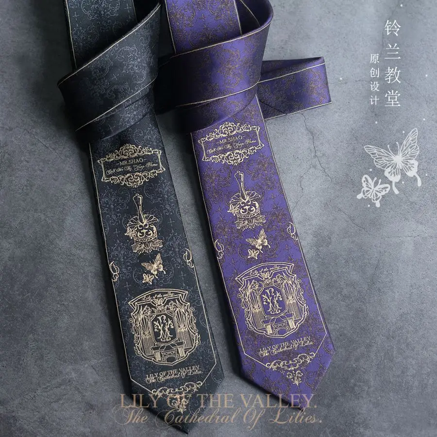

[Lin Yuejun]Lily of the Valley Church Tie JK Uniform Shirt Accessories Hand-tied Women DK Tie Casual Men Trendy