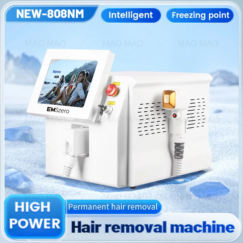 

Professional 3-wave IPL diode ice titanium female hair removal machine 2024 portable 808 755 Alexander device permanent