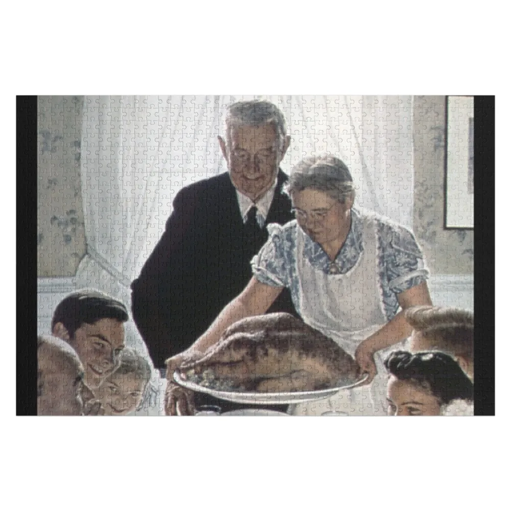 

Thanksgiving Dinner by Norman Rockwell (1943) Wholesome Fine Art for the Holidays Jigsaw Puzzle Picture Puzzle