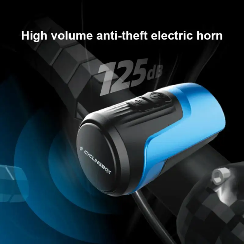 Electric Horn High Volume 125db Dustproof Anti-theft Waterproof Bike Accessories Bike Alarm Bell Usb Charging Riding Supplies