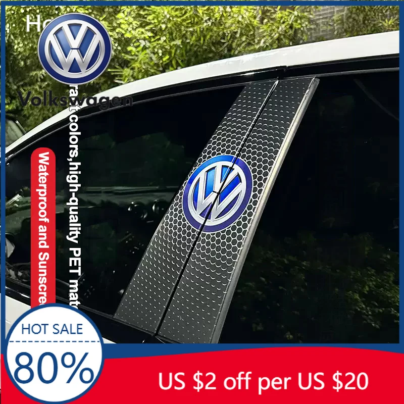 

Колпачки стержней клапанов, 2 шт., наклейка на центральную стойку автомобиля, авто логотип, декоративные аксессуары для Volkswagen Tiguan Passat Golf Polo Touareg