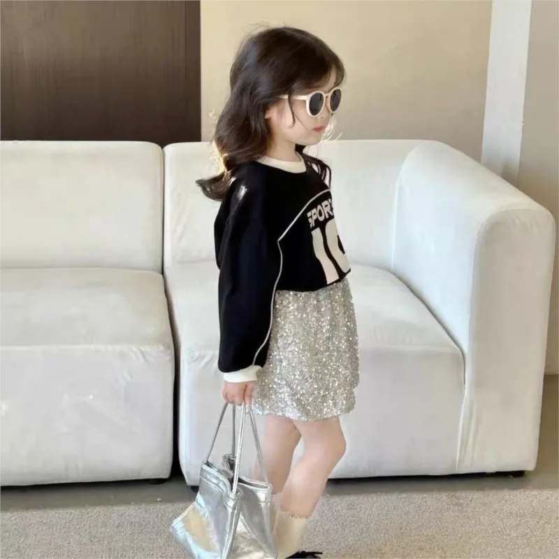 2024 New Summer Girls Kids TuTu Cute Mini Sequins skirt Casual Comfortable Baby Clothes Children Clothing