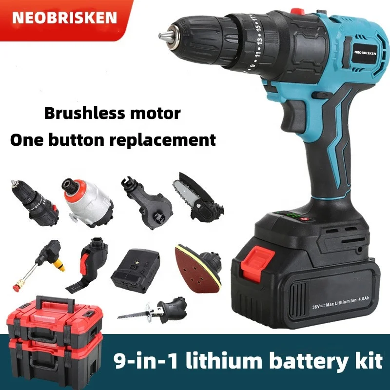 YYHC-Electric tools with replaceable machine heads Quickly assembled cordless lithium battery tools 1+N portable power tool set