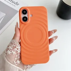 Wave Magnetic Phone Case For iPhone 15 14 13 12 11 16 Pro Max 15 Plus Soft Silicone Wireless Charging Magsafe Cases Cover 16pro
