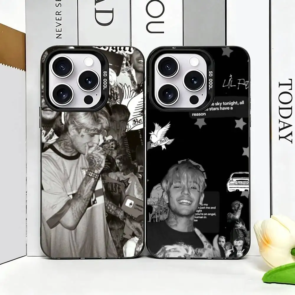Funda para Teléfono Lil Peep--Stars Rapper para iPhone 17, 16, 15, 14, 13, 12, 11 Plus, Pro Max, XS, Funda Plateada Colorida