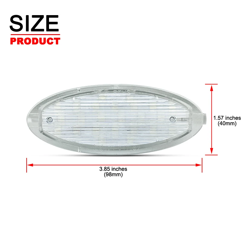 For Opel Astra F Corsa B Vectra B Agila Tigra A Zafira-A White LED Number License Plate Light