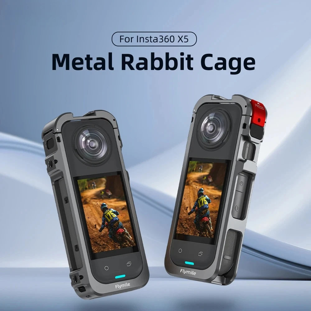 

Camera Cage with Lens Protector for Insta360 X5 Protective Frame Case with Cold Shoe Mount Expansion Action Camera Accessories