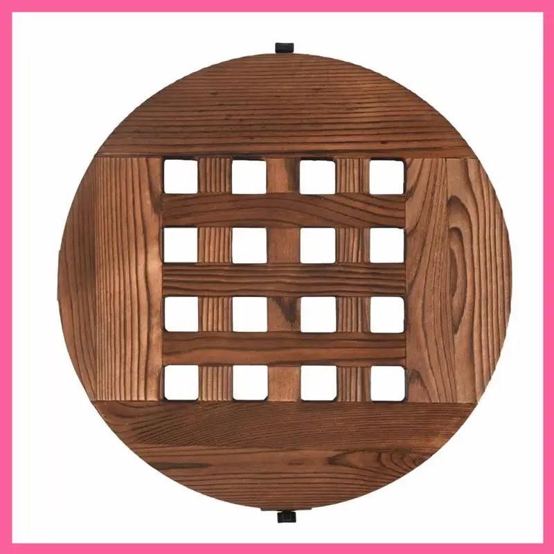 HOT-25Cm Wood Flower Pot Removable Tray Plant Holder Stand Base With Wheels Planter Flowers Pot Mover Trolley Plate
