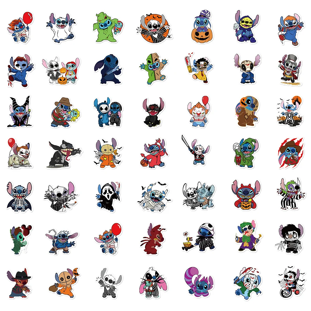 ملصقات رائعة بغرزة رعب مقاومة للماء للأطفال ، ملصقات ذاتية الصنع ، ديكورات ألعاب ، ذاتية الصنع ، لابتوب ، ثلاجة ، سفر ، أمتعة ، حقيبة هاتف ، 10 من من من من من نوع 10: 30: 50