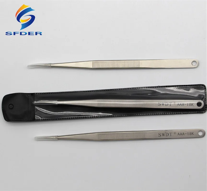 18CM AAA-18K Anti-Static Stainless Steel Tweezers Precision Electronic Pointed Straight Tweezer For Phone Repair Tools