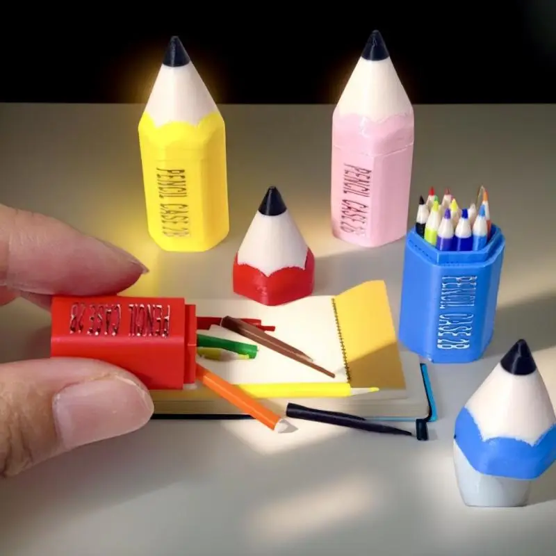 De ultieme fantasiespel speelgoedset: 10/12 stuks miniatuur poppenhuisaccessoires inclusief minipotlood en gekleurde pennen