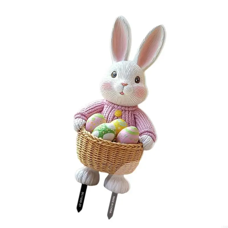 متعددة الوظائف تمثال أرنب حصة مع البيض الملون بولي كلوريد الفينيل حديقة الطابق إدراج لعشاق عطلة ديكورات للباحة C5AD