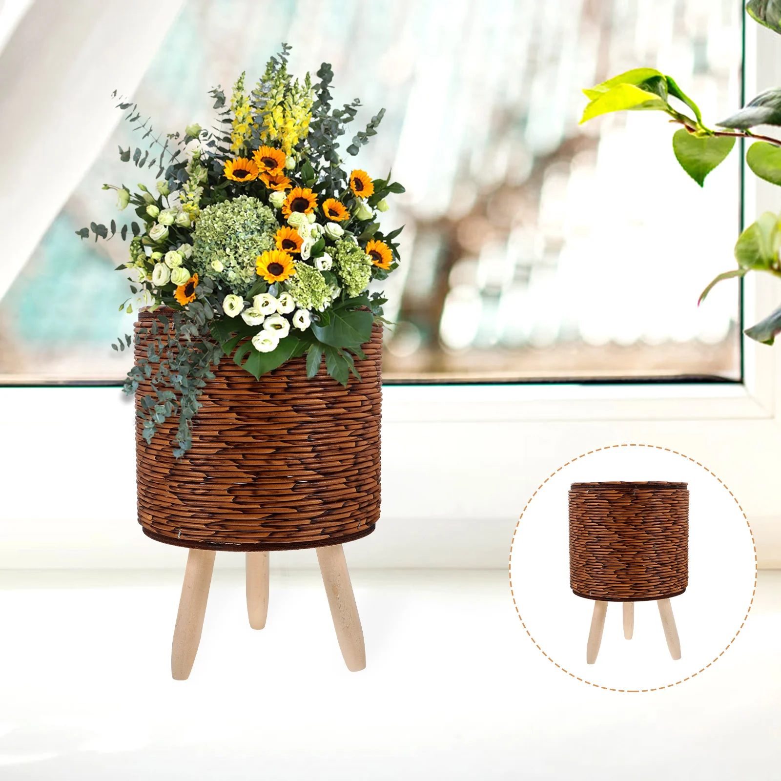 

Creative Woven Planting Basket Large Space Strong Flower Planter Storage Basket Indoor Plants Woven Planter Container Farmhouse
