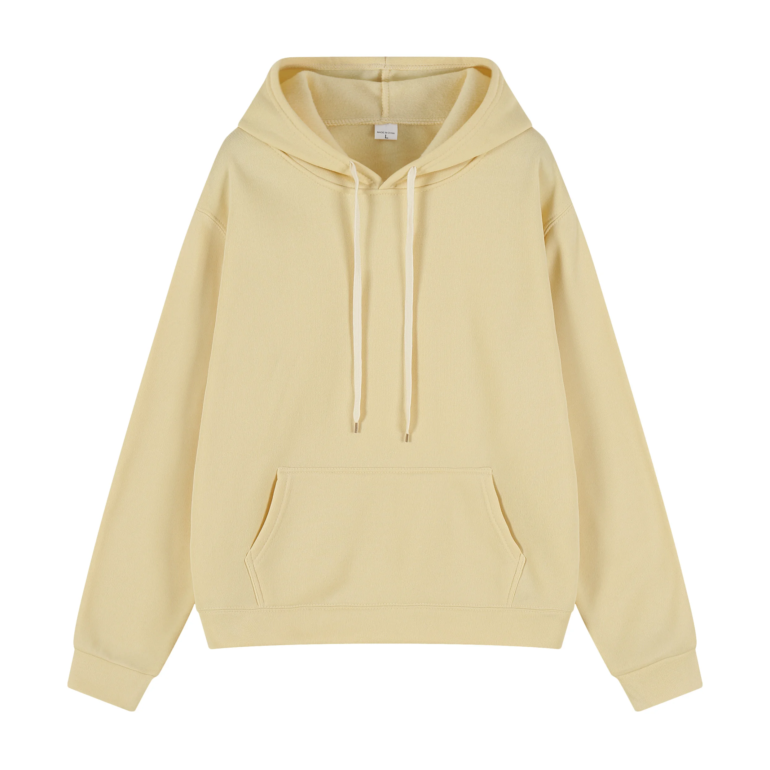 Winter hooded pullover sweater, solid color versatile trend top, casual sports men's and women's loose fitting jacket