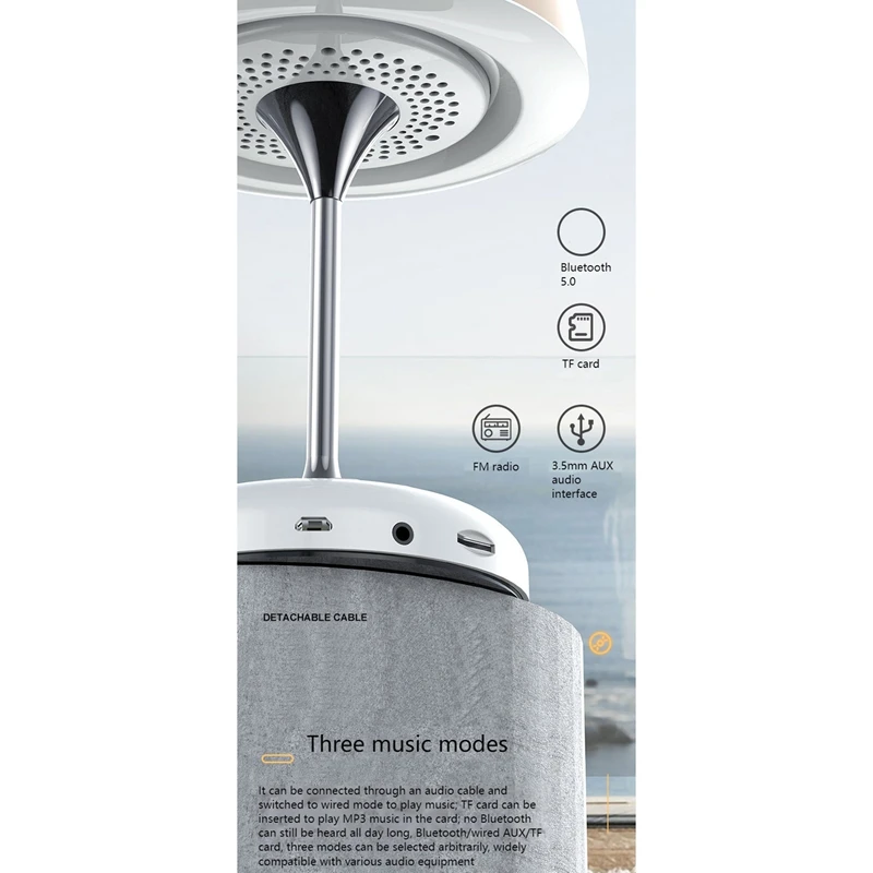 Night Light Bluetooth Speaker, Bluetooth 5.0 Audio 6 Color Light Sound LED Sound Desk Lamp Speaker