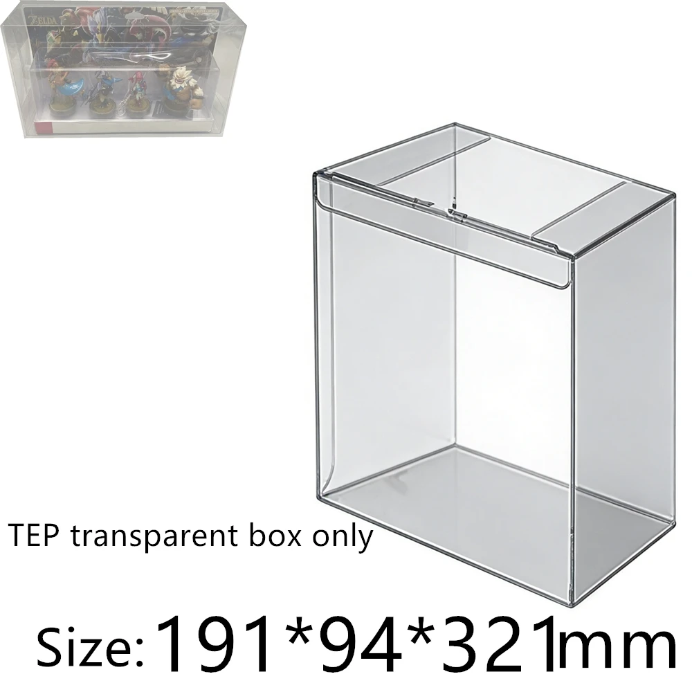 Protector de caja transparente para las cajas de colección de los cuatro campeones/amiibo, estuche de exhibición transparente para juegos TEP