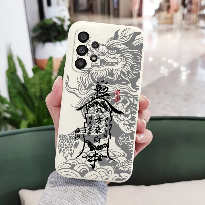 เคสโทรศัพท์มังกรแห่งความเจริญรุ่งเรือง สำหรับ Samsung Galaxy A73 A53 A33 A23 A13 A03 A72 A52 A52S A32 A22 A12 A71 A51 A31 A21S  วัสดุซิลิโคน