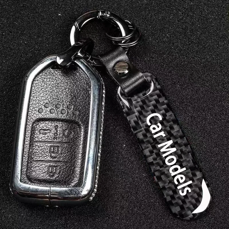 Car Key Chain Key Ring Carbon Fiber Keychain for Toyota GR Sport GR Gazoo Racing C-HR RAV4 Corolla Avensis Prado Car Accessories