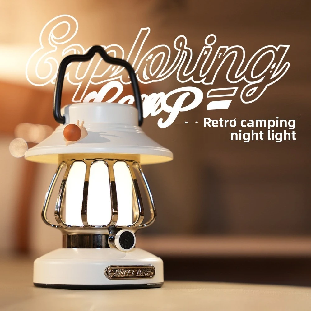 

Small Snail Retro Camping Night Light Portable Charging Outdoor Desk Lamp Horse Lamp for Tent Camp Ambient Lighting