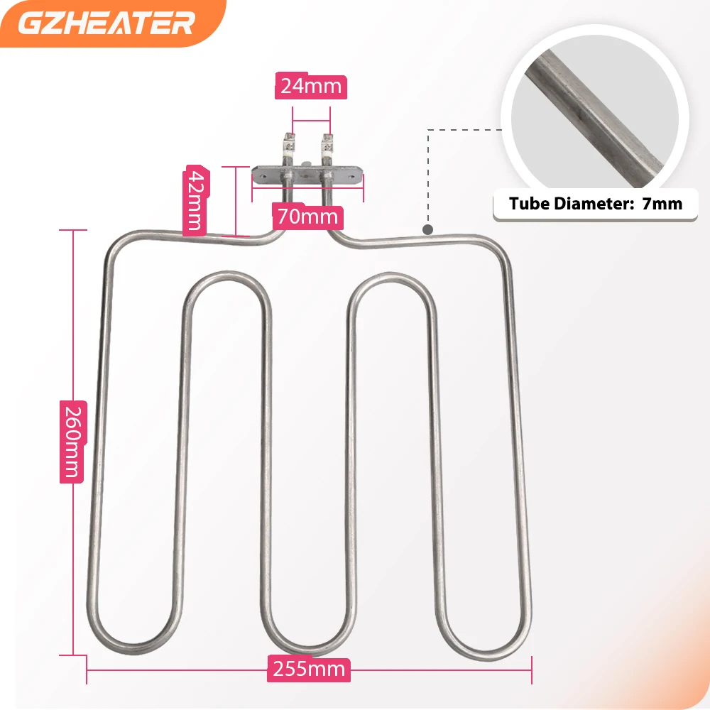 GZHEATER 2000W Electric Sauna Heating Element 230V 3U Air Dry Oven Heater SUS304 Straight Pipe for Stove Grill Spare Part