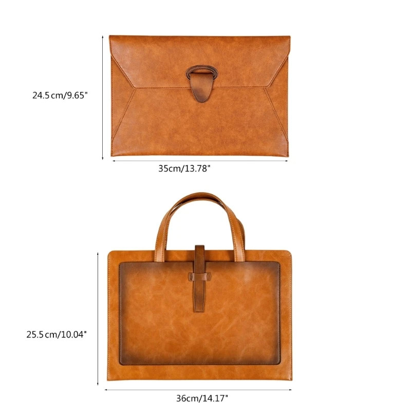Handheld File Folder Waterproof Leather Document Folder Leather Laptop Sleeve