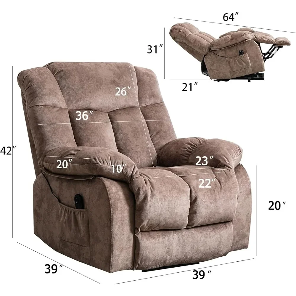 Power Lift Recliner Chair for Elderly- Heavy Duty and Safety Motion Reclining Mechanism-Antiskid Fabric Sofa Living Room