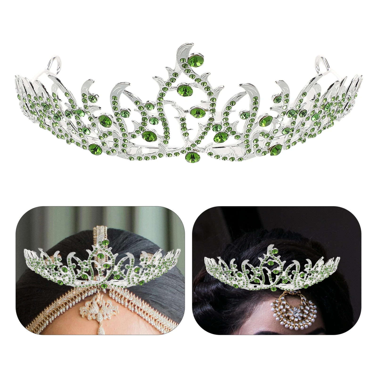 

Princess Crown Hairband Rhinestone Embedded Durable Metal Lightweight Comfortable Bridal Accessories Birthday Wedding