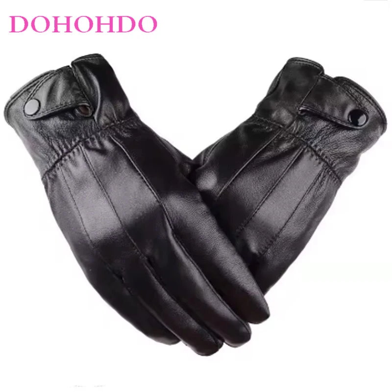 

Next Gloves Men Autumn And Winter Keep Warm Sheepskin Women's Black Gloves Fashion Thick Velvet Winter Gloves Guantes Paramotos
