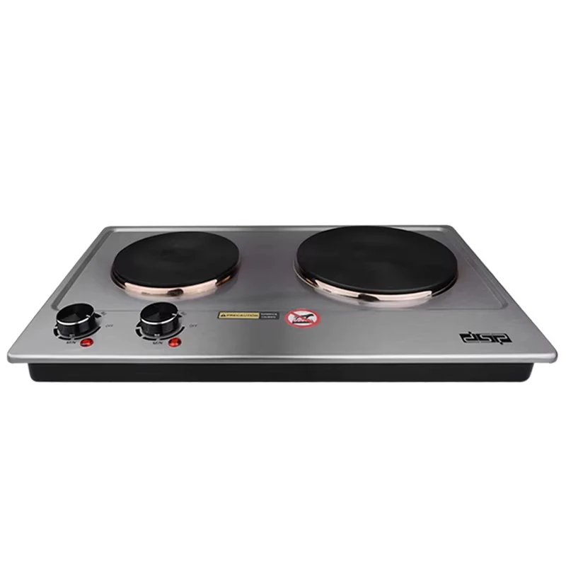 Houselin 1500W Ceramic Electric Hot Plate for Cooking, Dual Control Infrared Cooktop, Double Burner, Portable Countertop Burner