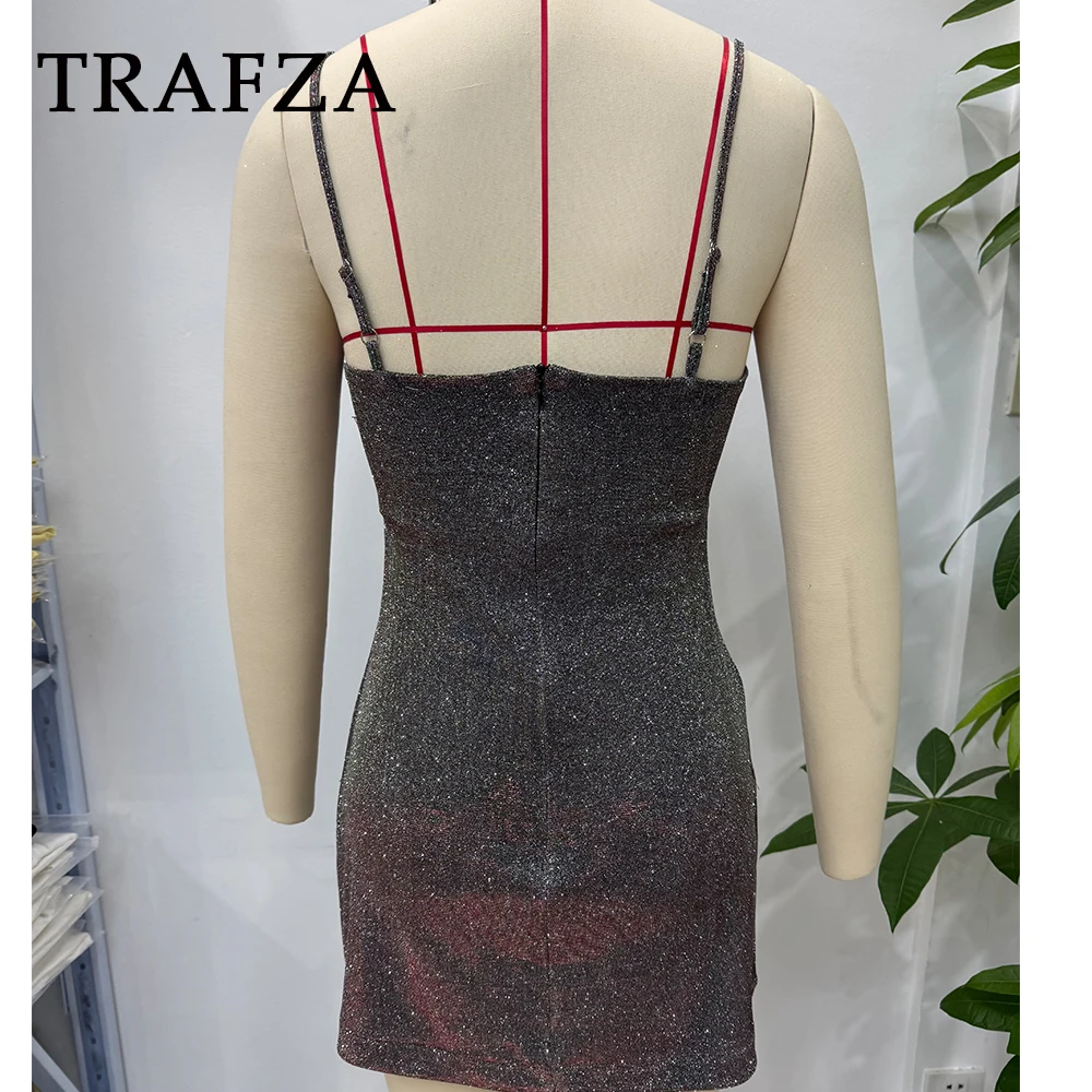 KONDALA Eleganckie Sukienki Mini w Stylu Y2K, Błyszczące, Seksowne, Dopasowane, na Imprezę, do Klubu, Modne Sukienki na Lato 2025, na Ramiączkach, dla Dojrzałych Kobiet, Vestidos