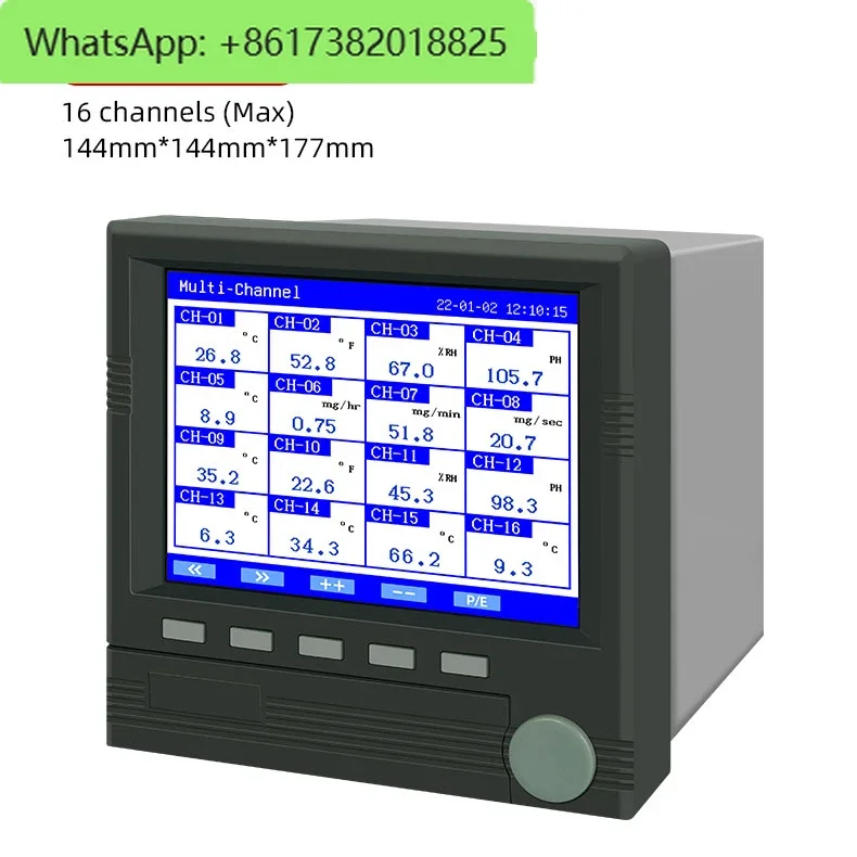 RS485 4-20mA Digital 4,8,12,16,32 Channel Color Display Multi-channels Temperature Paperless Universal Chart recorder