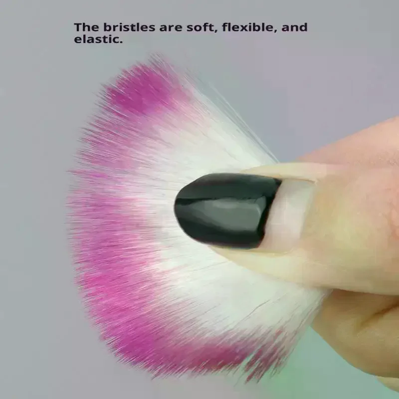 1 brocha de maquillaje grande y plana para resaltar, colorete en forma de abanico, polvo suelto, brocha para la cara, herramienta coreana suave y acogedora de color uniforme para mujer
