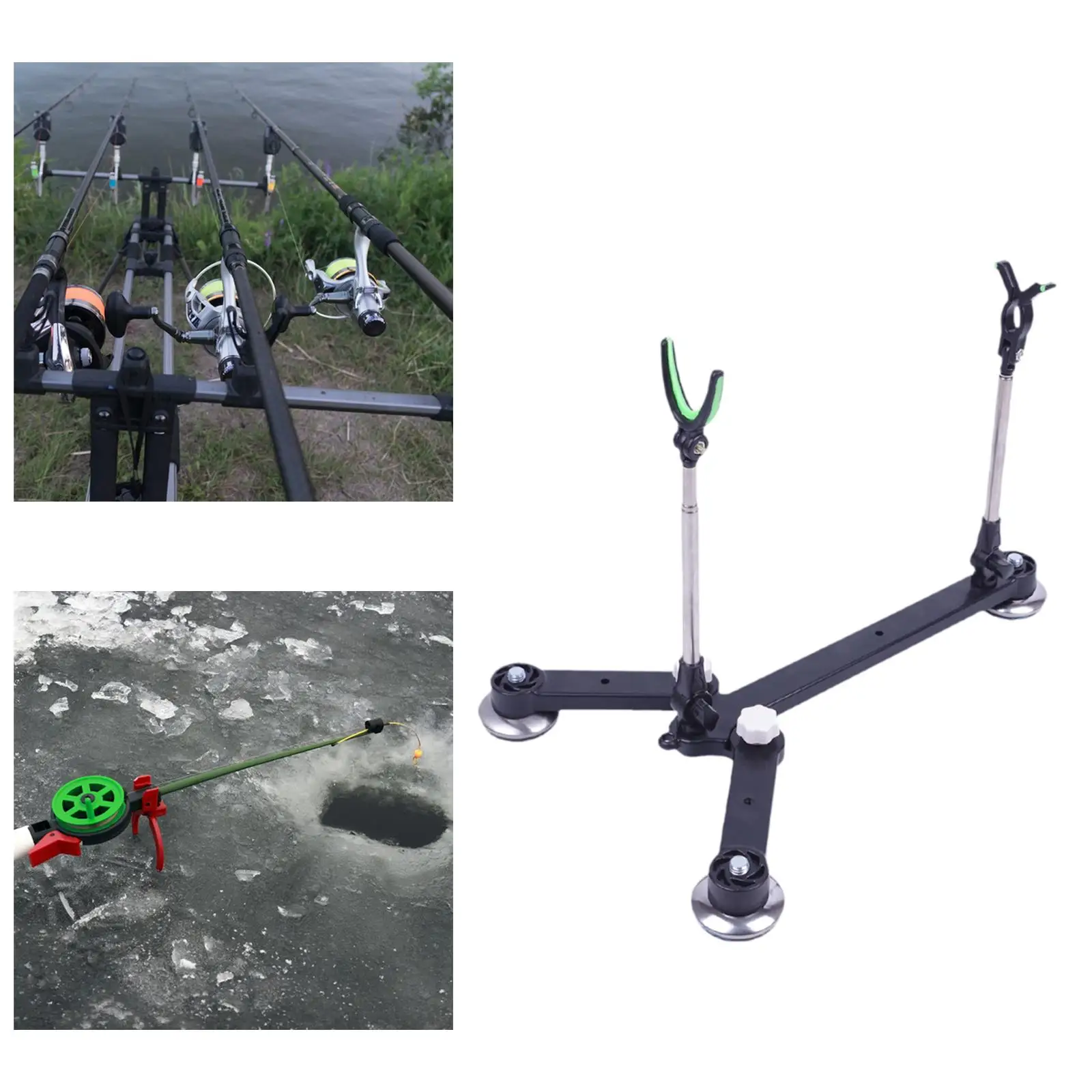 

Ice Fishing Rod Holder Fishing Shelf Folding Retractable Ice Fishing Gear Ice