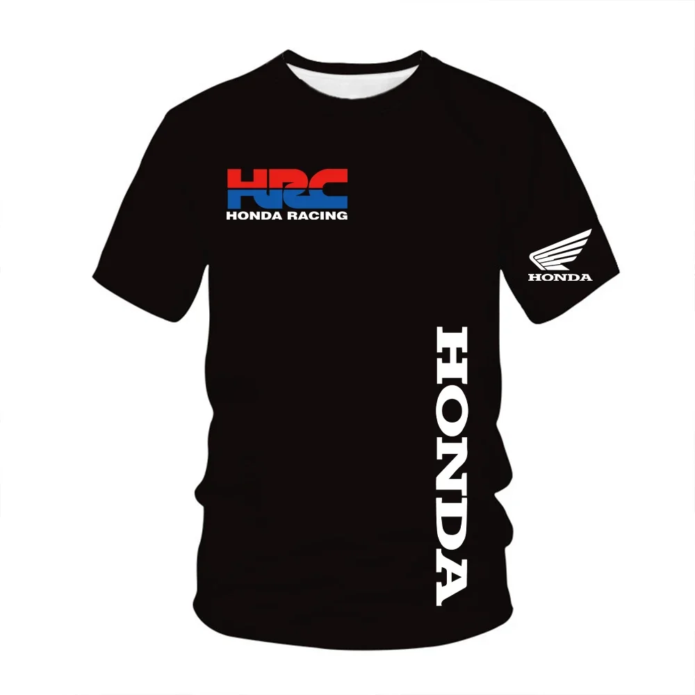 

Летняя мужская брендовая футболка с коротким рукавом Honda, функциональный спортивный быстросохнущий трикотаж, спортивный гоночный мотоцикл ​