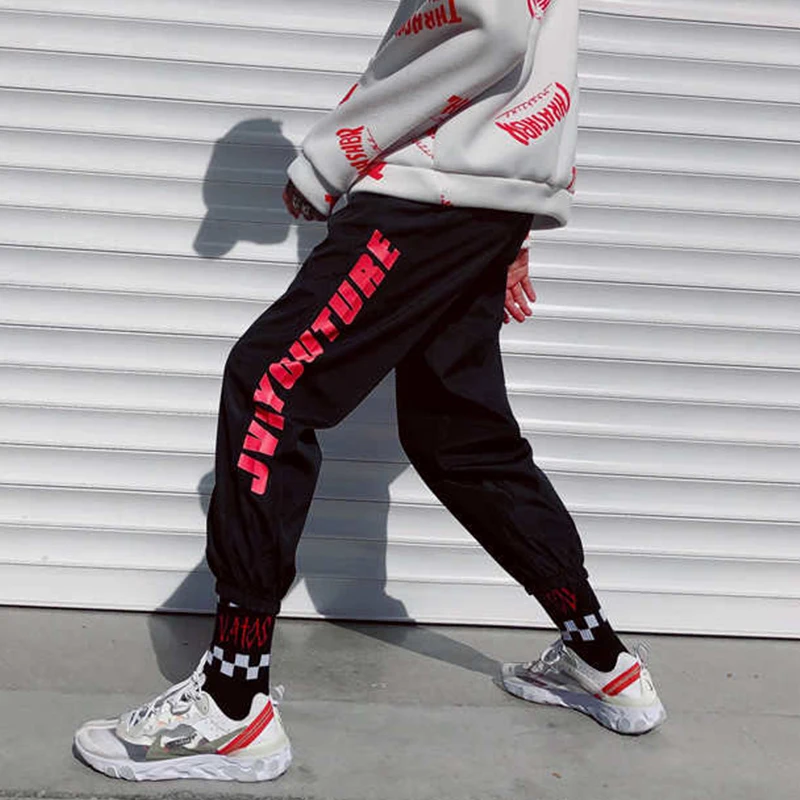 

New Fashion Hip Hop Harem Pants Men High Waist Loose Male Joggers Pants Casual Black White Trousers