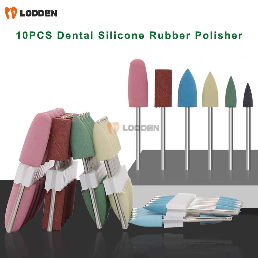 

10 шт., силиконовые полиры, 2,35 мм, стоматологические резиновые вращающиеся боры, сверло с хвостовиком HP, инструмент для полировки ногтей, шлифовальные головки