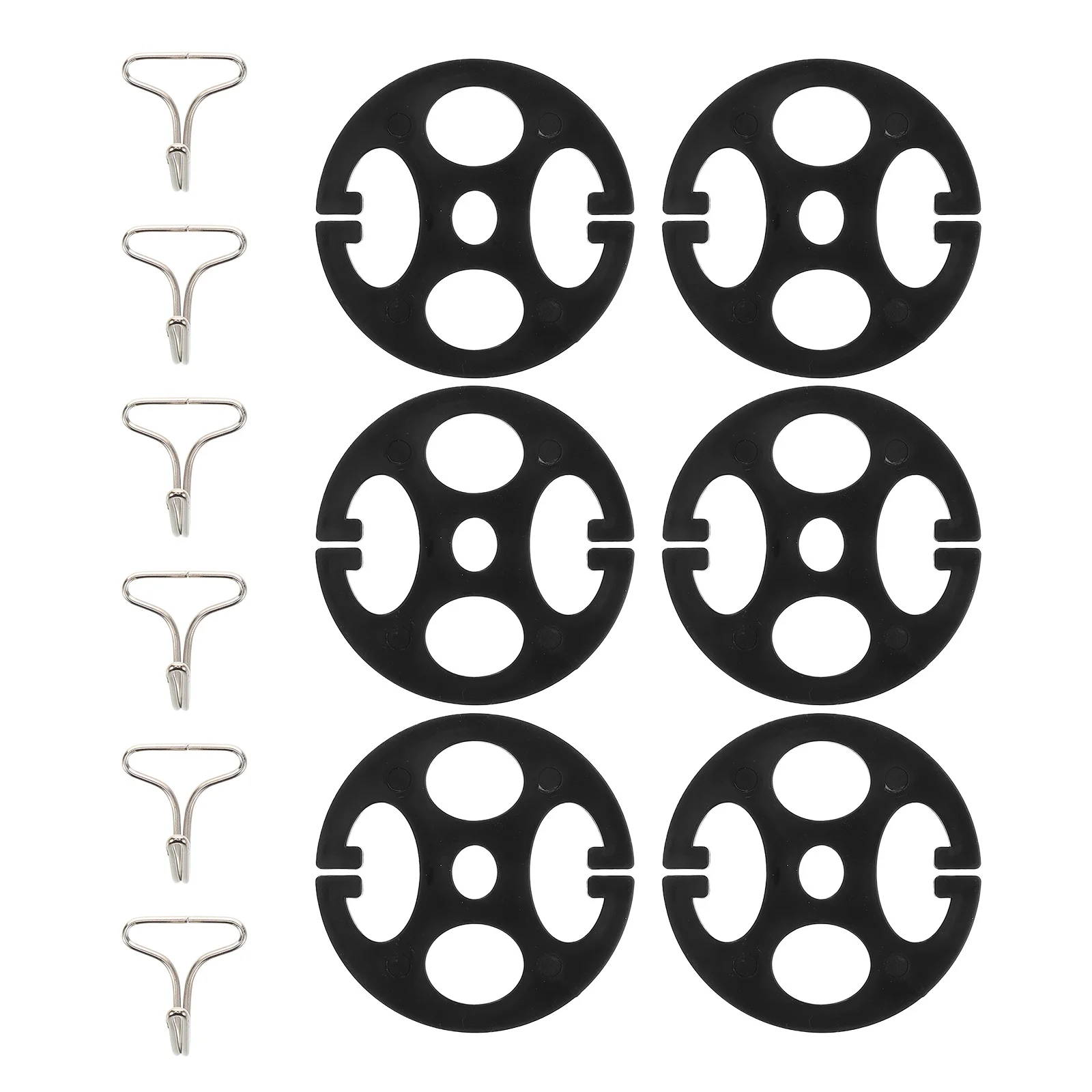 

6set Plastic Covers Metal Hooks Set Seat Cover Plum Plate Locking Fastener Replacement Car Seatback Hook For Universal