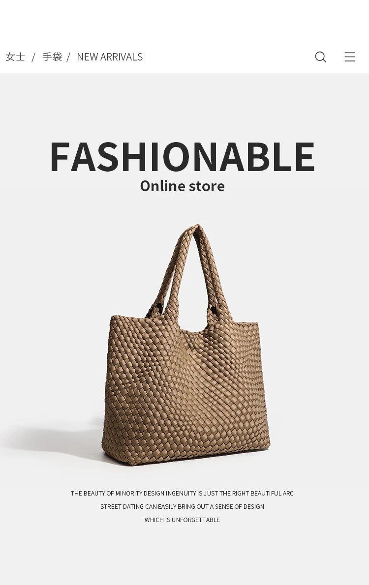 Hochwertige Handgewebte Nylon-Schultertasche mit Großer Kapazität für Damen, Hochwertiges Design, Luxuriöse Verarbeitung, Modische Damenhandtasche – Detail 5