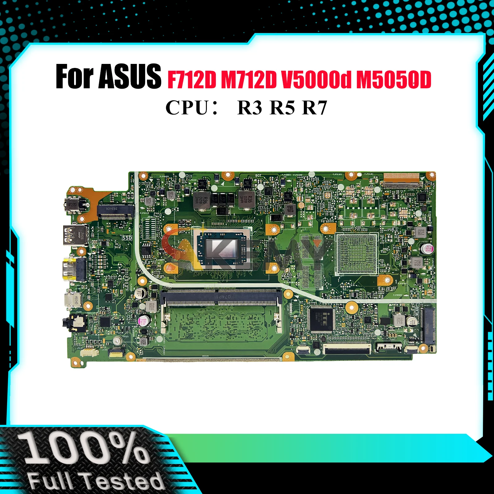 

X712DAU Материнская плата для ноутбука ASUS VivoBook X712D M5050D X712DA V5000d F712D X712DK X712DAP M712D Материнская плата с процессором R3 R5 R7