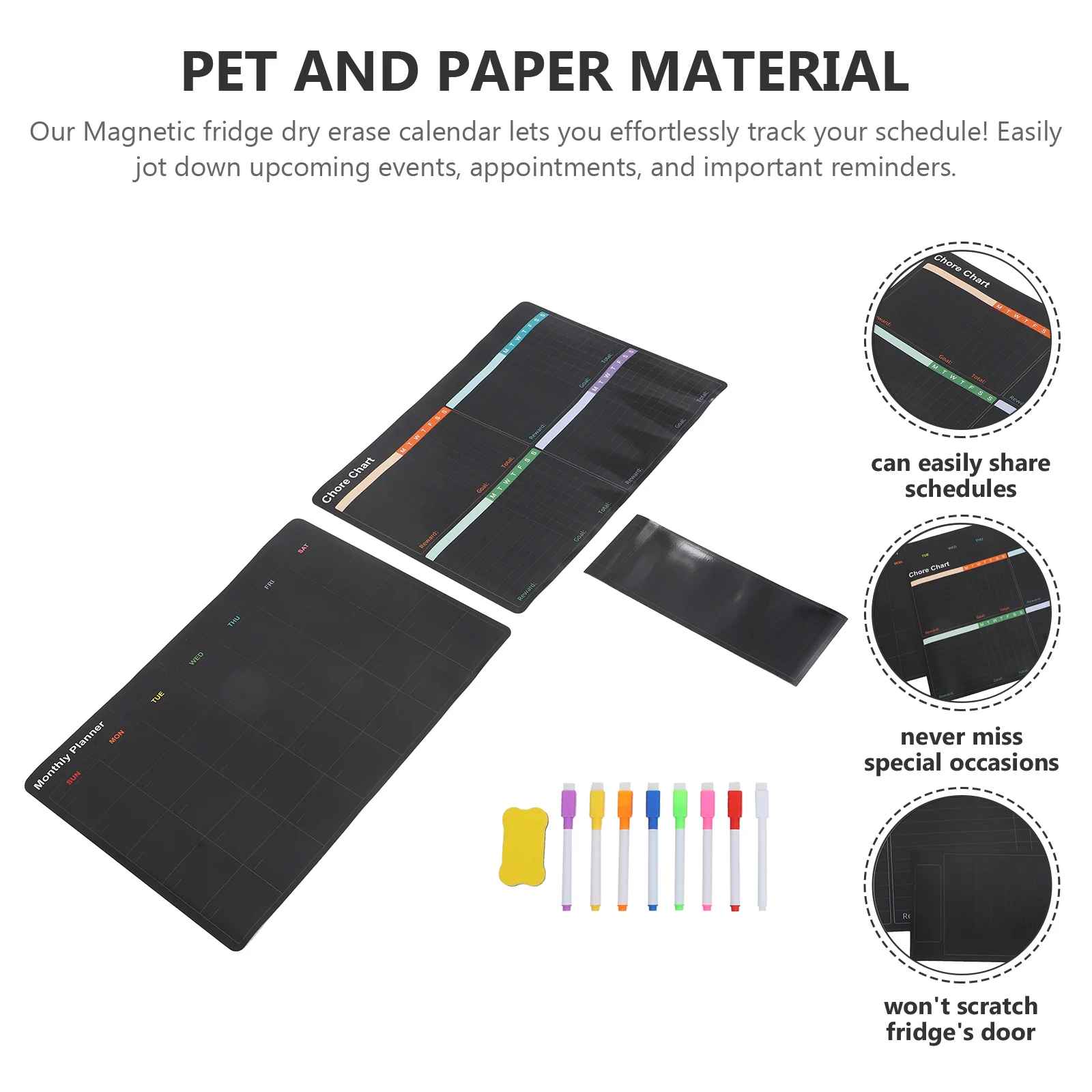 Writing Board Wall Sticker Stickers Note-taking Reminder Pet Dry Erase for Refrigerator Fridge