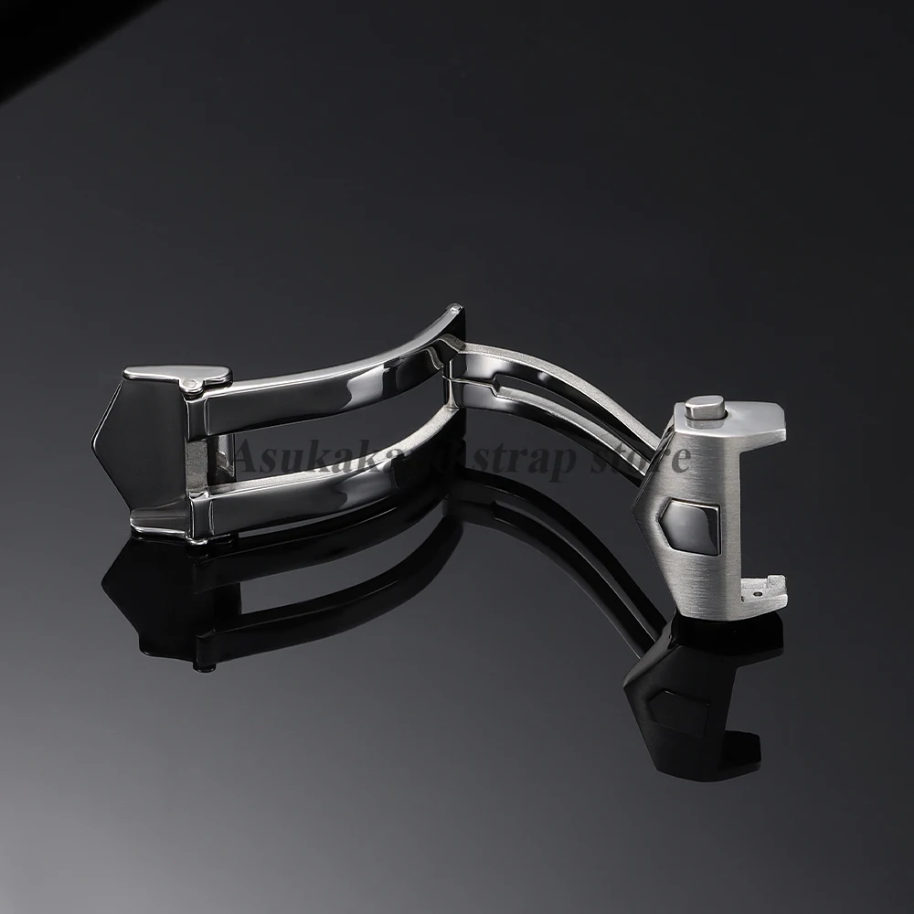 Fibbia per orologio per cinturino TAG Heuer Fibbia pieghevole in acciaio inossidabile per cinturino in pelle in silicone Doppio pulsante 18mm 20mm Chiusure