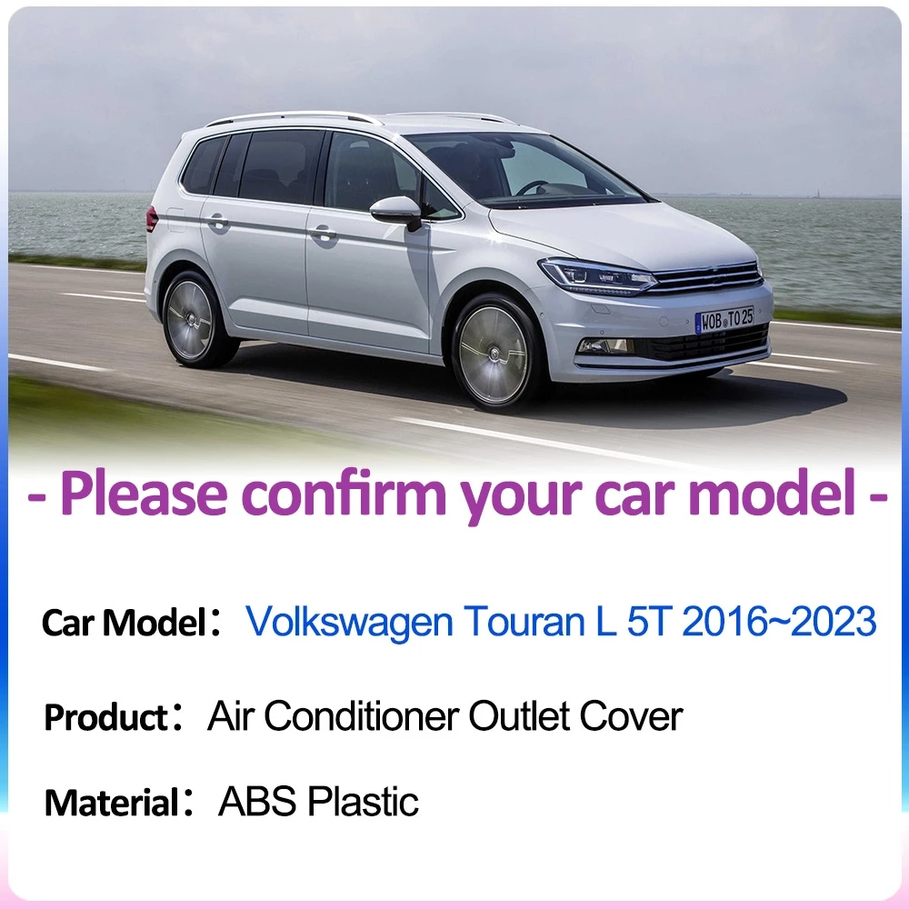 For Volkswagen VW Touran L 5T 2016~2023 Car Air Outlet Cover Exhaust Under Rear Seat Conditioner Ventilation Interior Accessorie 2