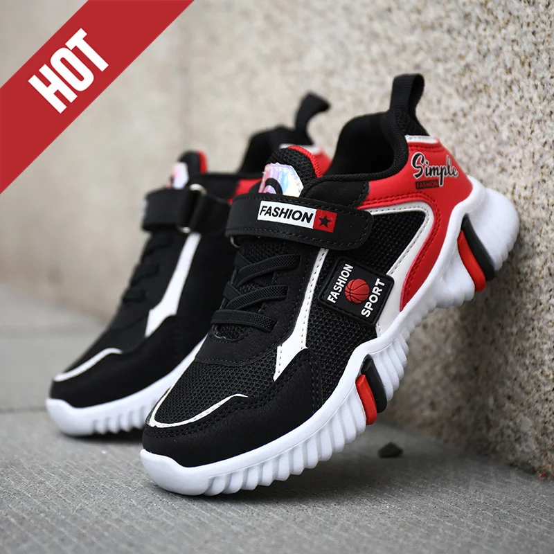 รองเท้าวิ่งเด็กผู้ชายแบบตาข่าย น้ำหนักเบา ระบายอากาศได้ดี สวมใส่สบาย ไม่ลื่น สำหรับเด็กผู้หญิง รองเท้าลำลองสำหรับวิ่ง เดิน รองเท้าผ้าใบเด็ก