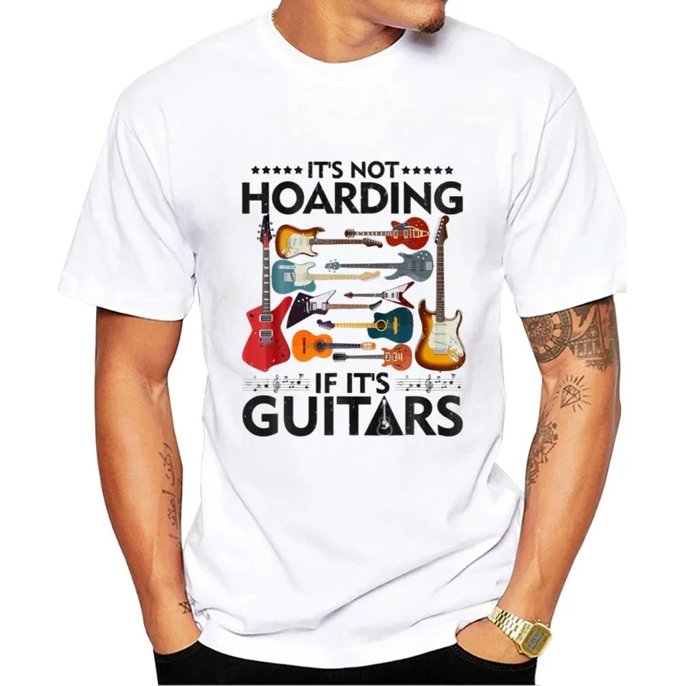 Retro guitar perfect musician print t-shirt men summer 100% cotton street fun t-shirt cool fashion o-neck short sleeve top