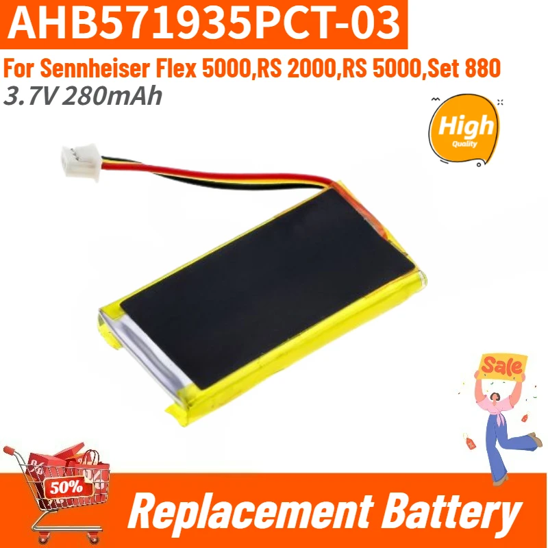 AHB571935PCT-03 High Quality Battery 3.7V 280mAh For Sennheiser Flex 5000,RS 2000,RS 5000,Set 880 Brand New Replacement Battery