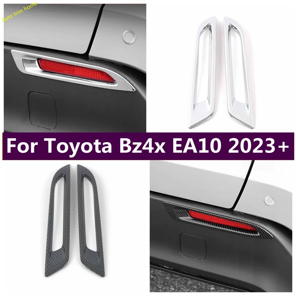 

Auto Rear Foglight Cover Trims For Toyota Bz4x 2023 2024 Fog Lamp Protector Decor Frame Carbon Fiber Look / Chrome Accessories