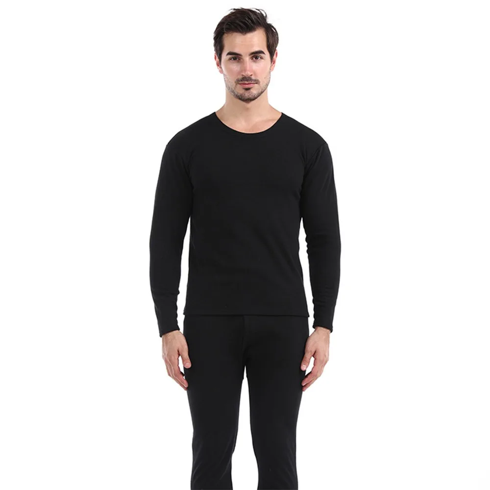 

Skin-Friendly Fleece Lining Men's Thermal Underwear Set High Elasticity Winter Top & Bottom Set Cold Weather Men's Base Layer
