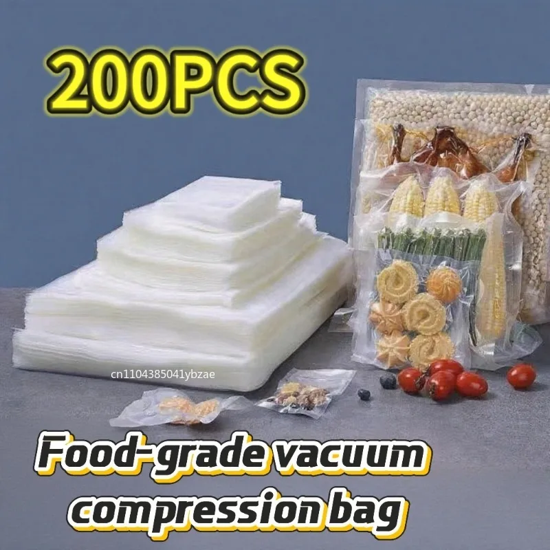 

100/200pcs Food Grade Vacuum Sealed Storage Bag Home Use Compression Bag for Fridge Special Packaging Bag for Freshness