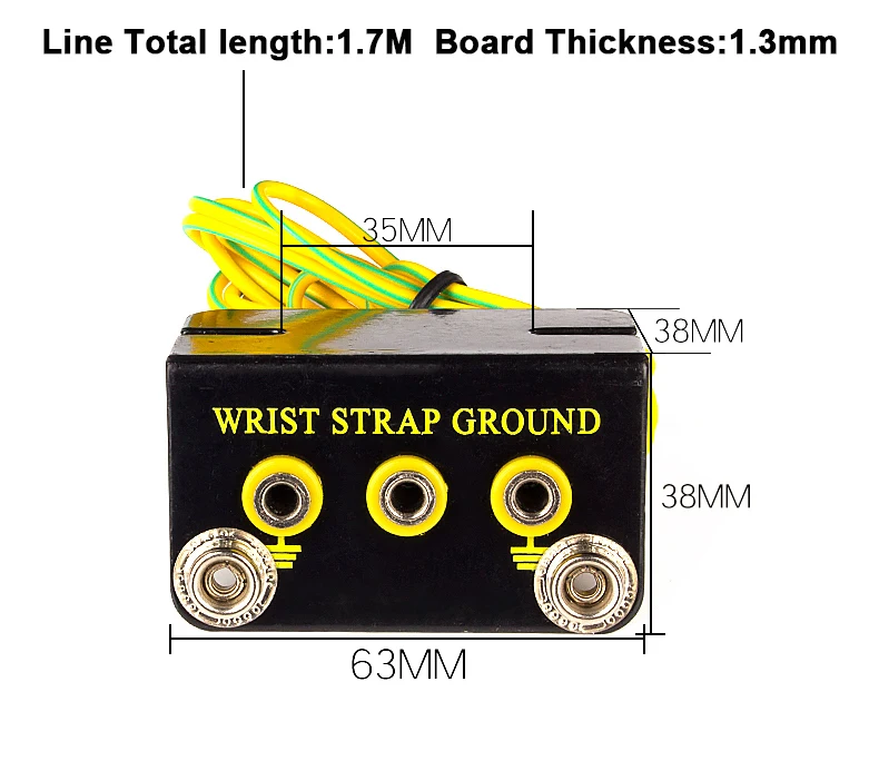 1/2/3/5Pcs L Shaped Anti Static Socket 2/3/4/5/7 Holes Steel Strap Grounding Wire Base 1.7M Copper Electrostatic Earth Cable